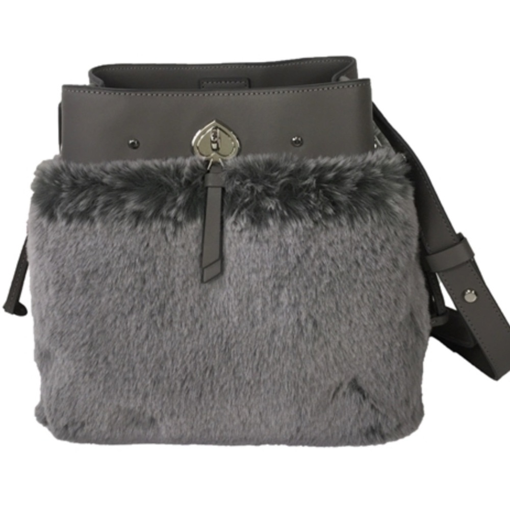 Kate Spade Gray Fur Crossbody Bag